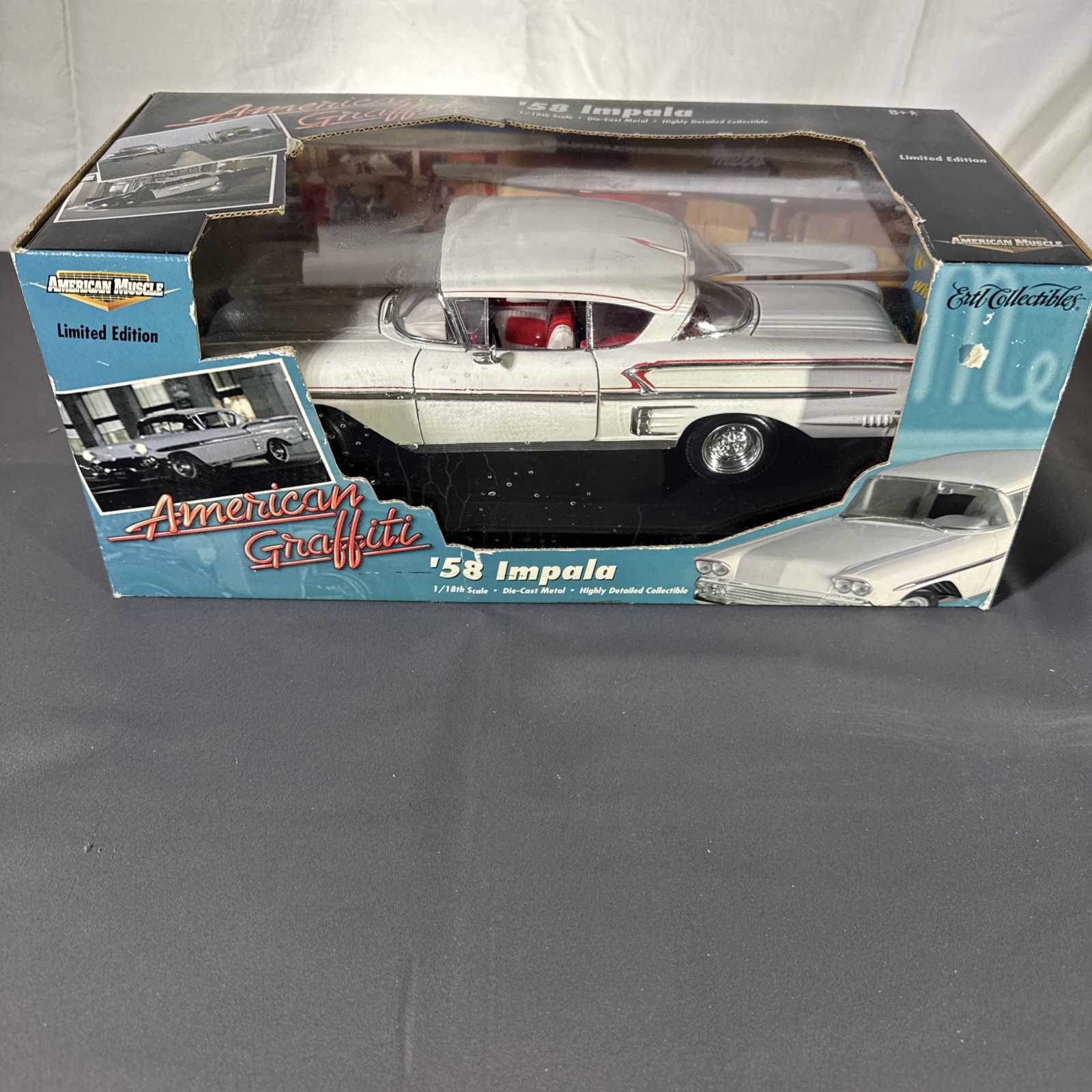 AMERICAN MUSCLE LIMITED EDITION AMERICAN GRAFFITI 58 IMPALA WHITE, NEW IN BOX!