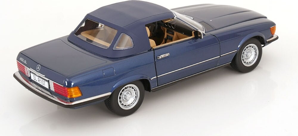 1985 Mercedes 450 SL R107 Blue Metallic in 1:12 scale w/Removable Soft Top