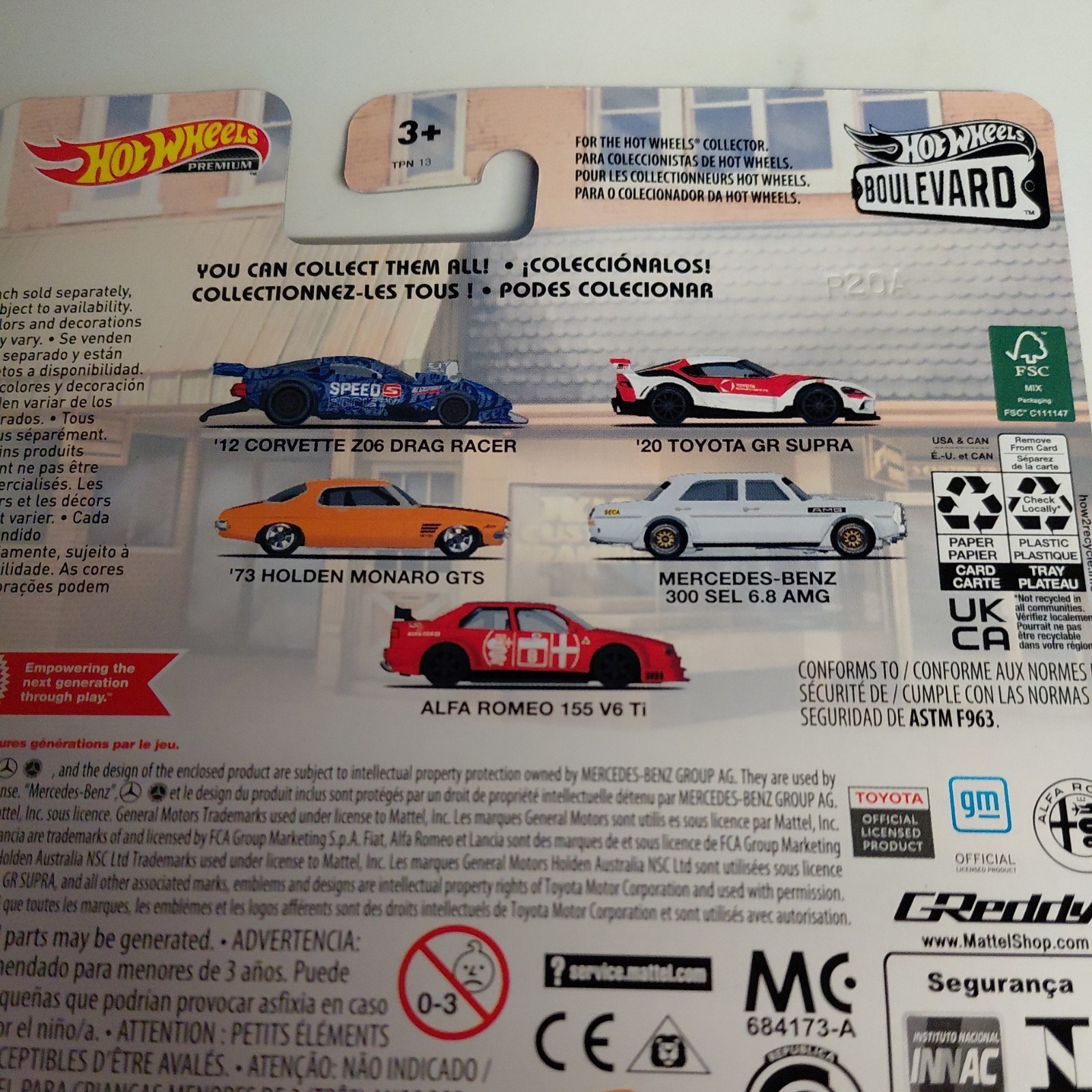 2022 HOT WHEELS 1:64 PREMIUM BOULEVARD #51 BLUE ’12 CORVETTE Z06 DRAG RACER