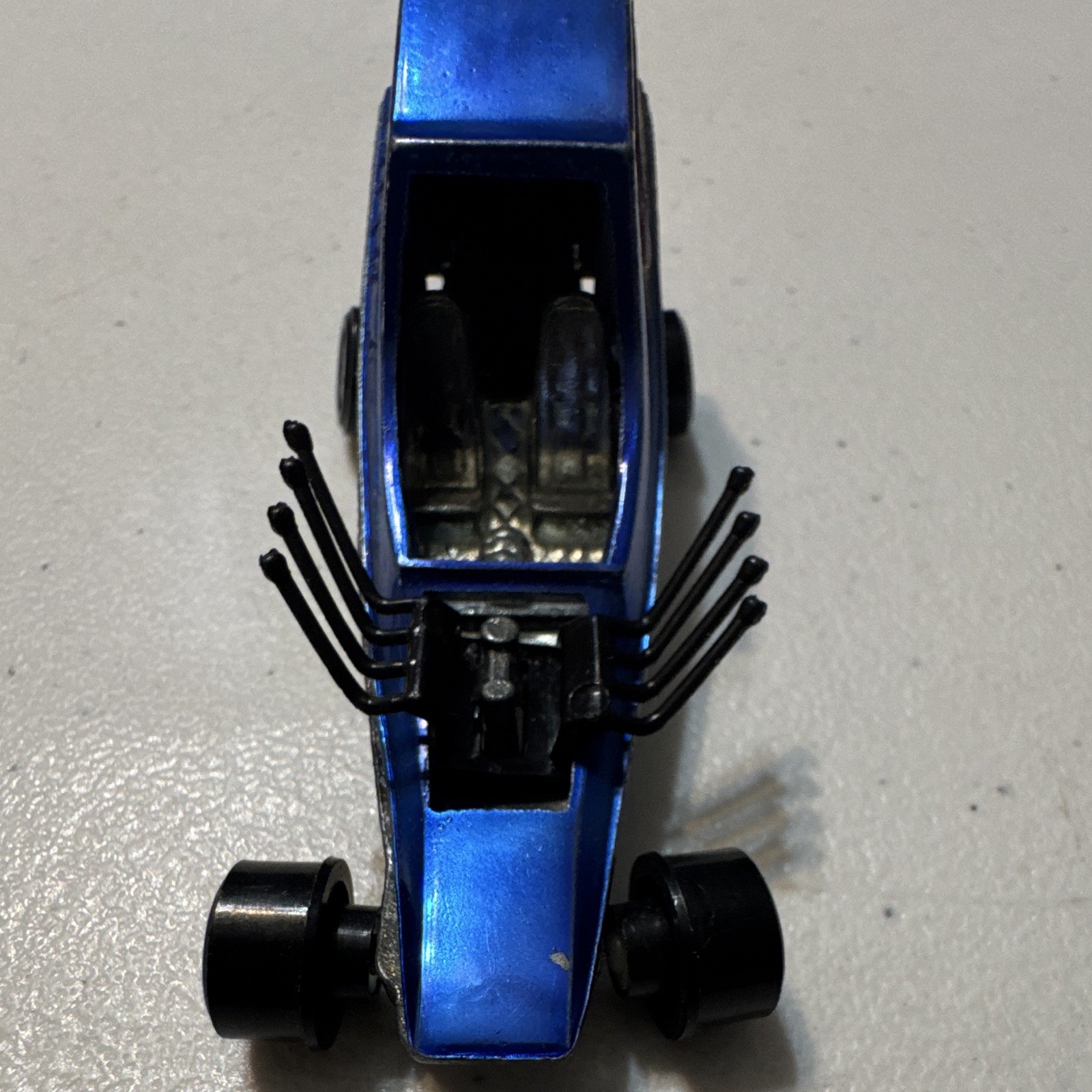 Hot Wheels Blue Diecast Dragster Vehicle Car w/ Exposed Engine Detail