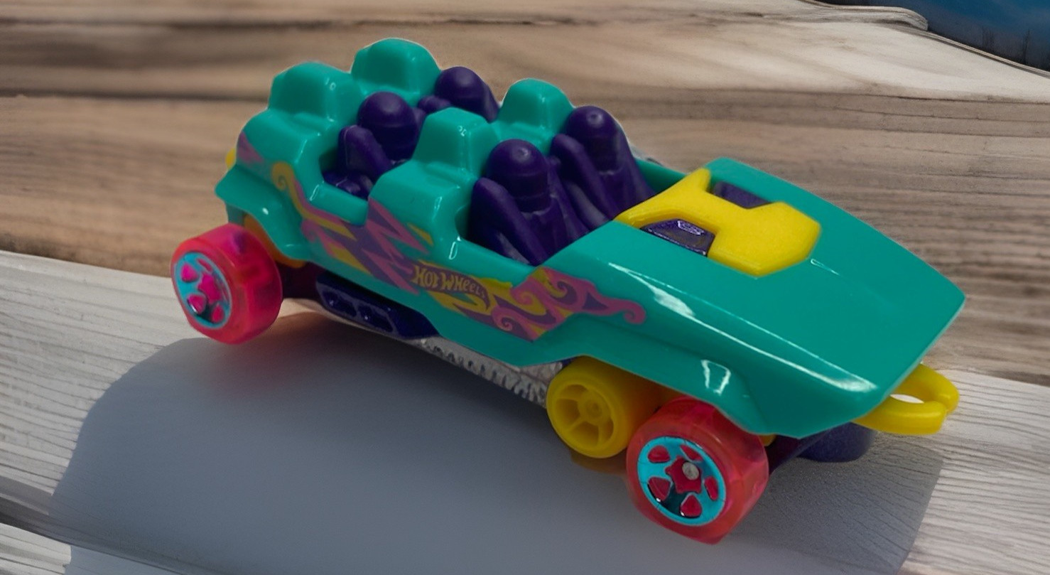 Mattel Hot Wheels Loopster teal green toy roller coaster car diecast 1:64 scale