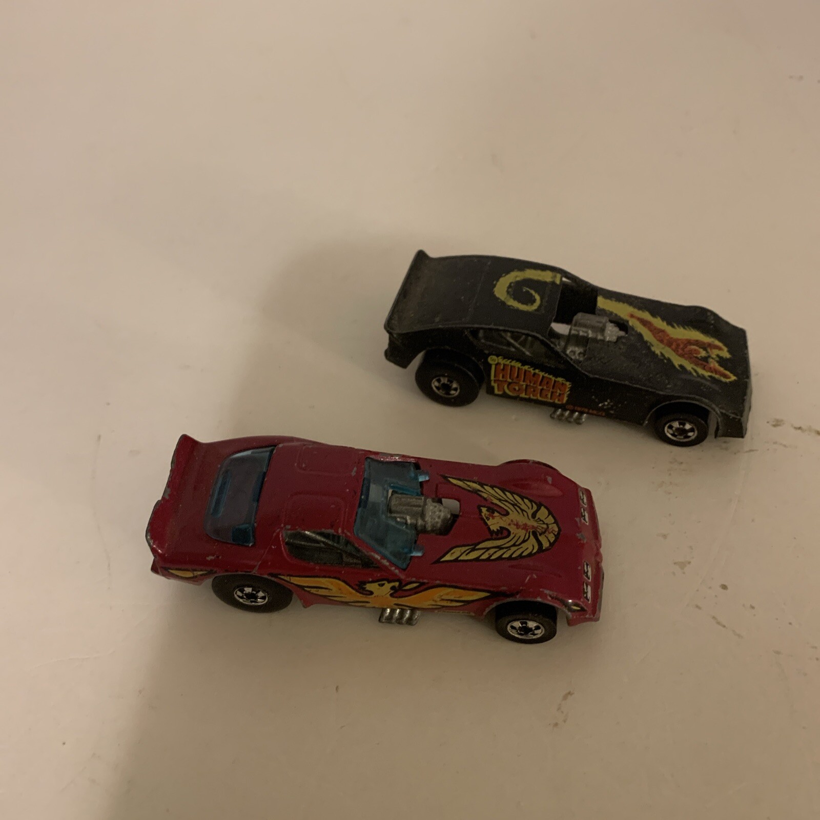 Lot Of 2 Hot Wheels Funny Car Dragsters Human Torch And Firebird Loose