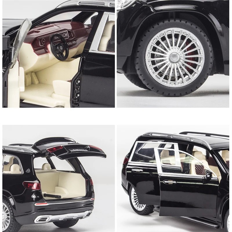 1:24 Benz Maybach GLS GLS600 SUV Diecast Alloy Car Model Simulation Sound Light
