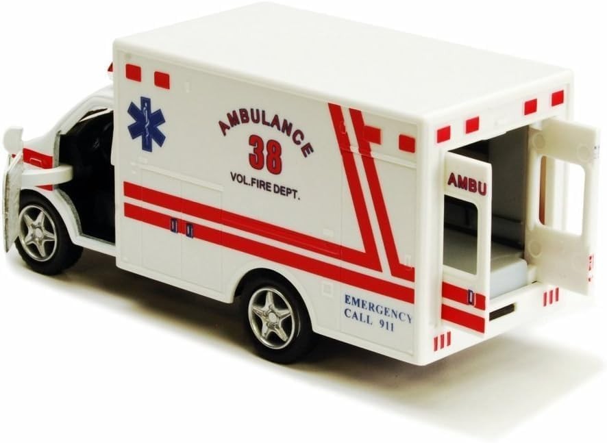 Rescue Team Ambulance 5″ Die Cast Metal Cabin w/Pullback Action