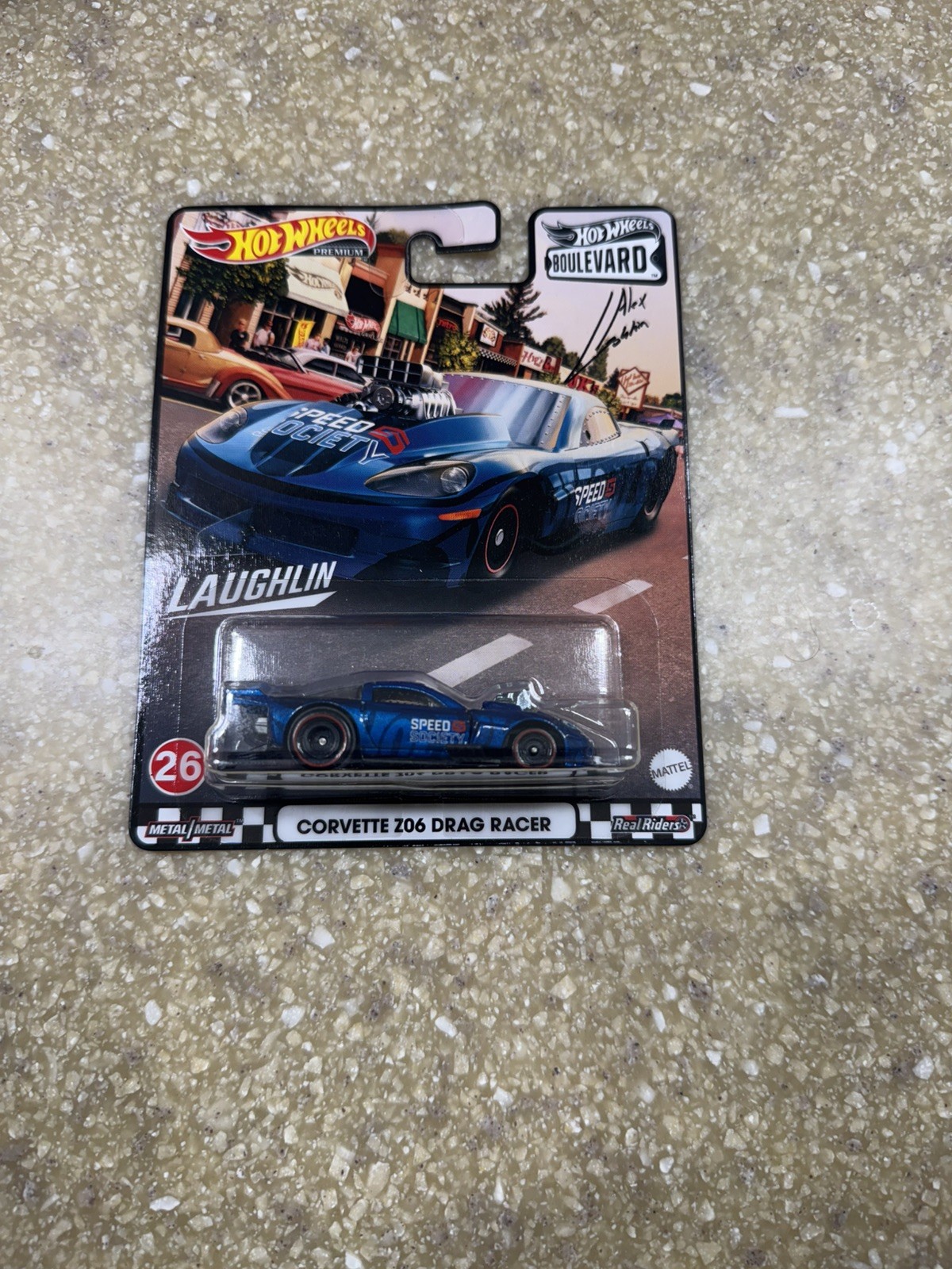 Hot Wheels Corvette Z06 Drag Racer #26 HW ’21 Premium Boulevard Blue VHTF!