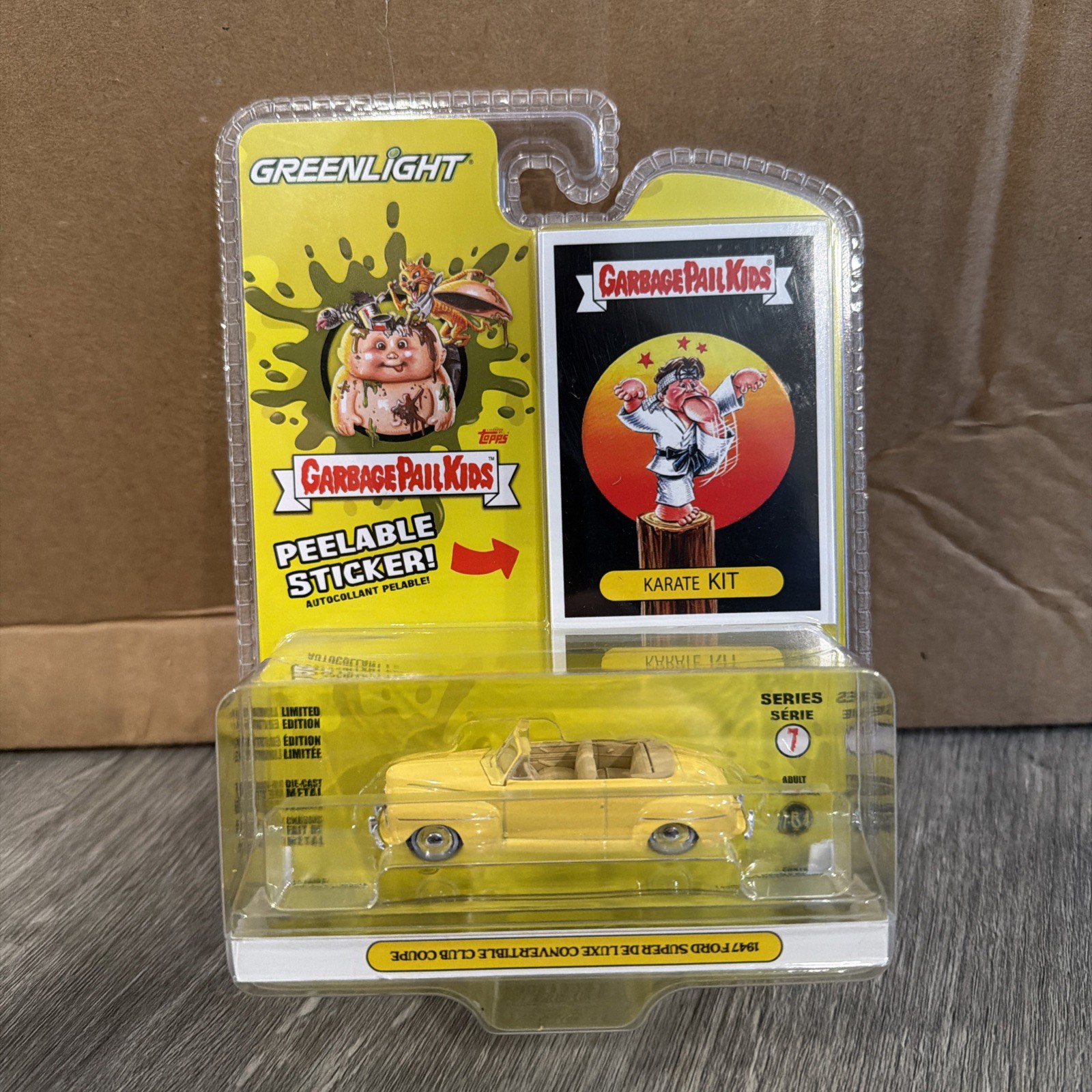 Greenlight Garbage Pail Kids Karate Kid 1947 Ford Super Deluxe Rare Error 1/64