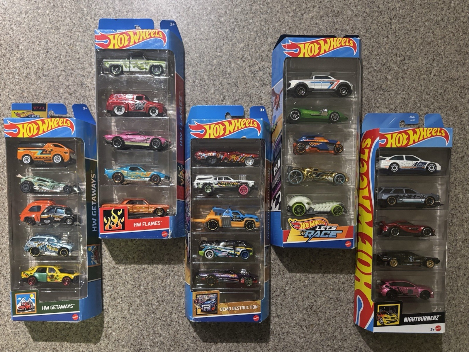 Hot Wheels Lot Of 5 Mattel Toy Car 5 Pack Racers Brand New Toys Variety-Read NIB