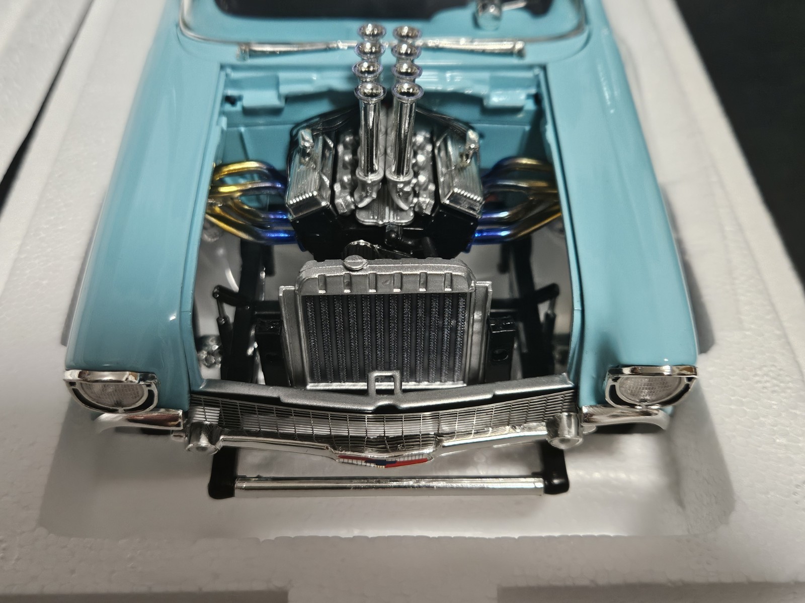 ACME 1:18 SCALE DIECAST 1957 CHEVROLET BEL-AIR GASSER IN LARKSPUR BLUE. NEW!!