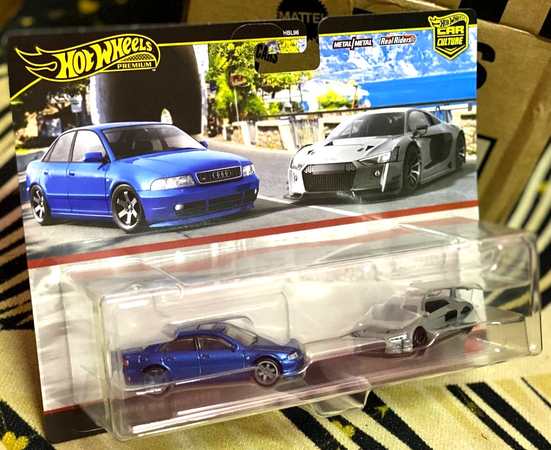 Hot Wheels Premium Car Culture Twin 2 Pack Audi S4 Quattro & Audi R8 LMS
