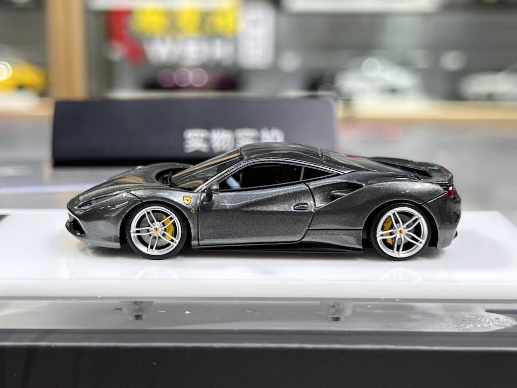 1:64 CL Gray 488 GTB Hard Top Sports Model Diecast Resin Car