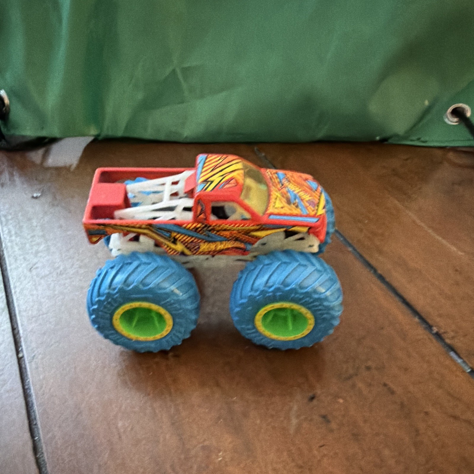 Hot Wheels Monster Truck Red Frame w/ Blue Tires Multicolor Graphics