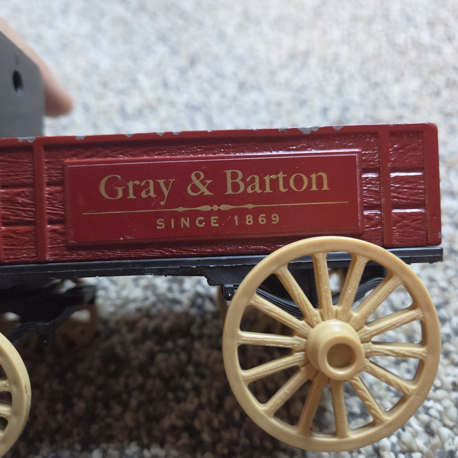 Ertl Die Cast Metal Gray and Barton Horse and Plastic Wagon Toy Delivery Vintage