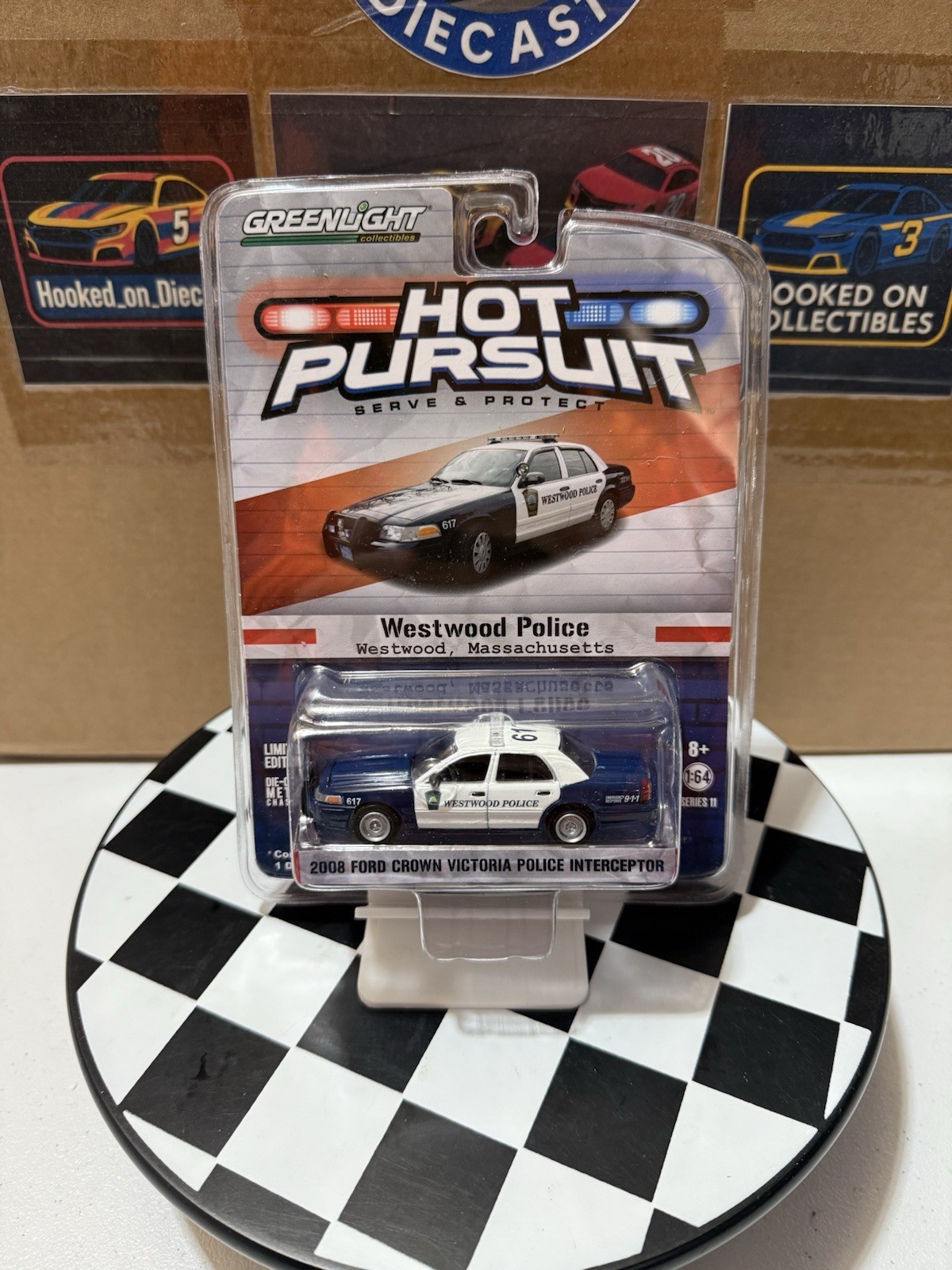 Hot Pursuit Westwood Police 2008 Ford Crown Victoria Interceptor 1/64 Series 11