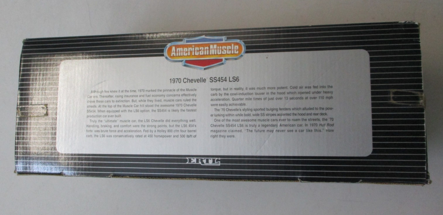 ERTL AMERICAN MUSCLE 1970 CHEVROLET CHEVY CHEVELLE SS454 LS6 CAR 1:18 SCALE RED