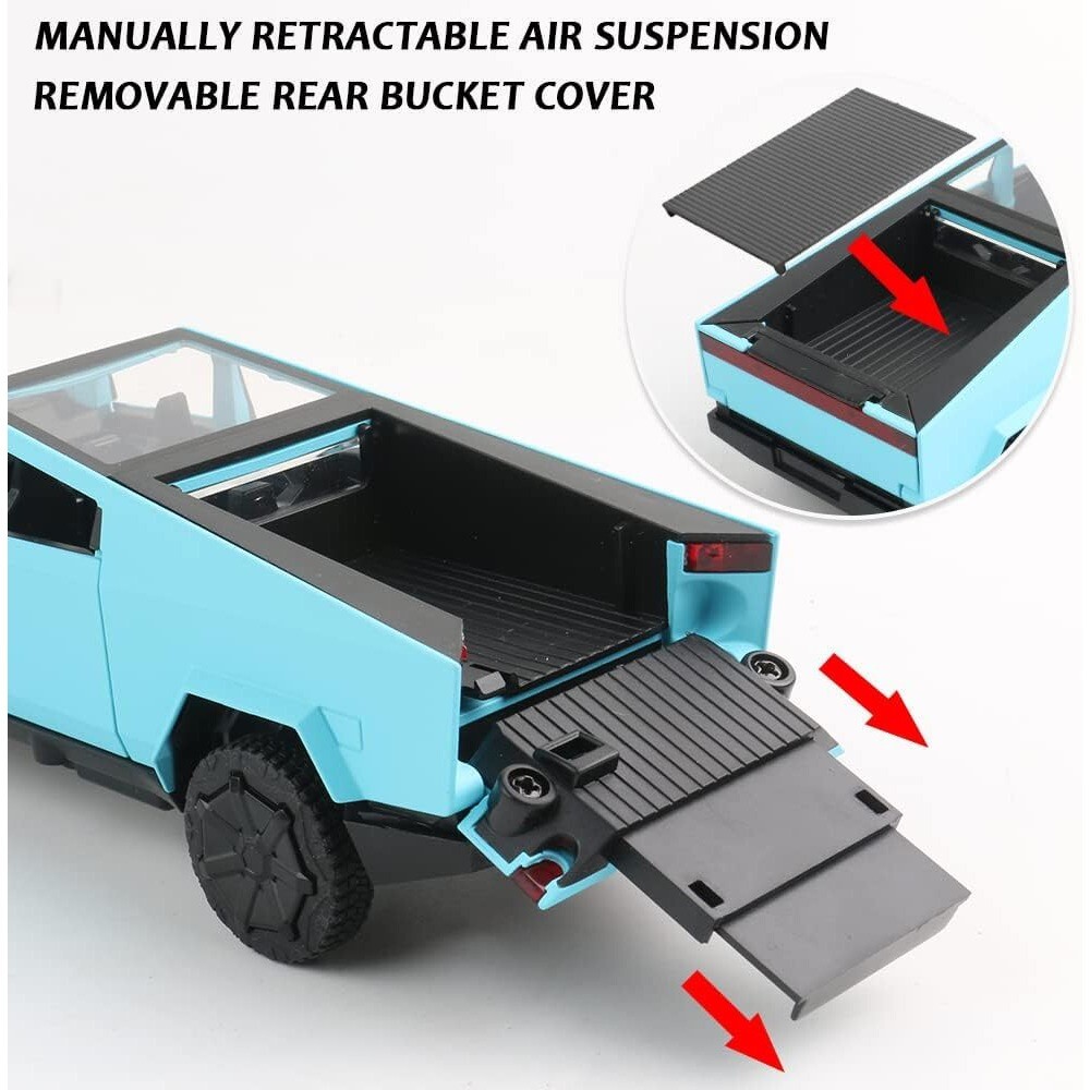 1/32 Scale Tesla Pickup Truck Alloy Car Model Diecast Metal with Sound Light