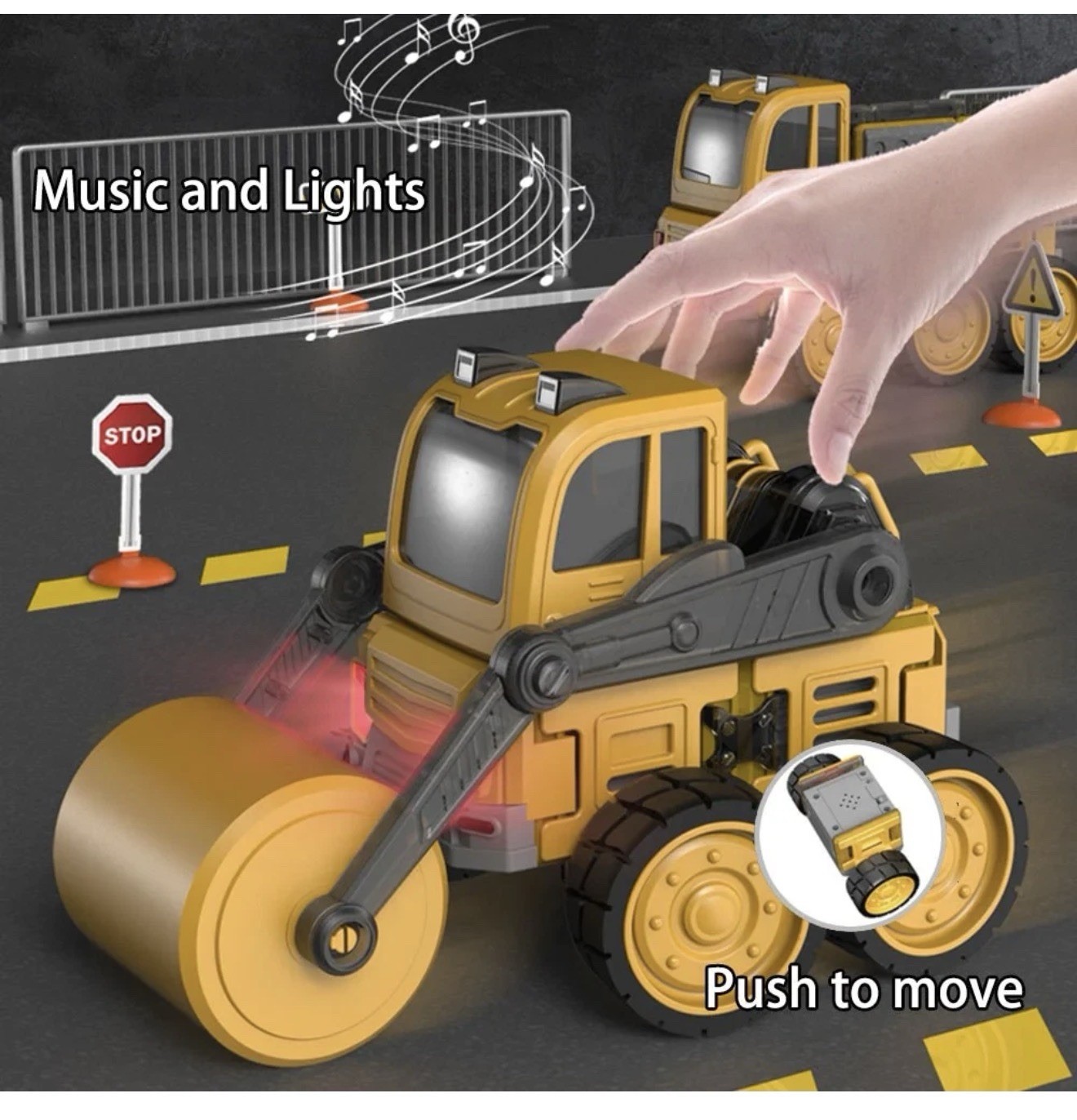 Danbaole Magnetic Truck DIY Assembly Eneineering Vehicle with Music Lights