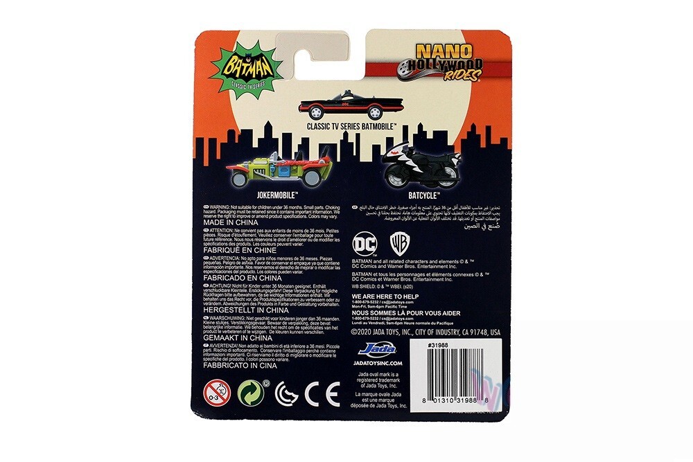 Nano Hollywood Rides Classic TV Series Batmobile 3-Pack Jada 1:65, 31988