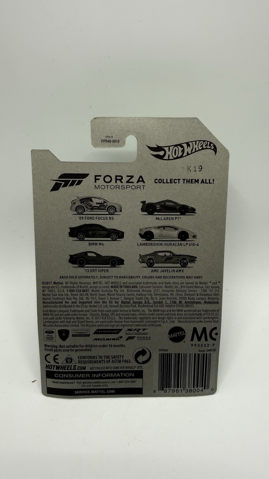 Hot Wheels 2017 Forza Motorsport Ford Falcon Race Car XBOX Green 1:64 Diecast