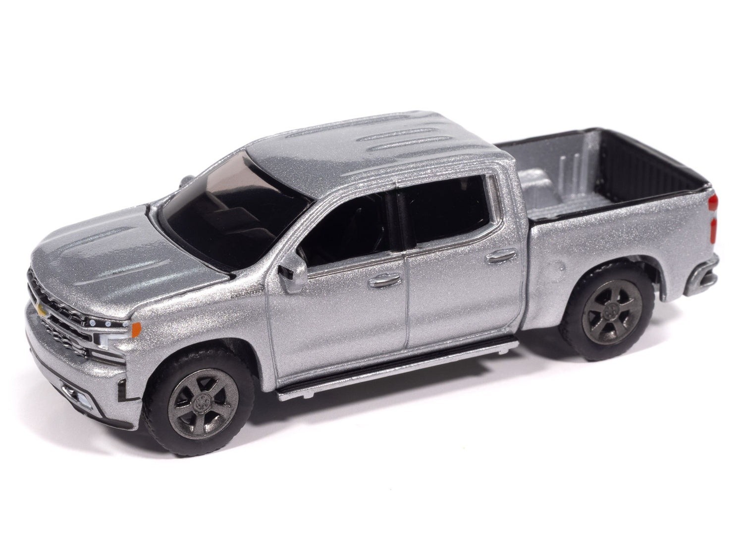 2019 Chevrolet Silverado High Country Silver 1:64 Model by Auto World AWSP215B4I