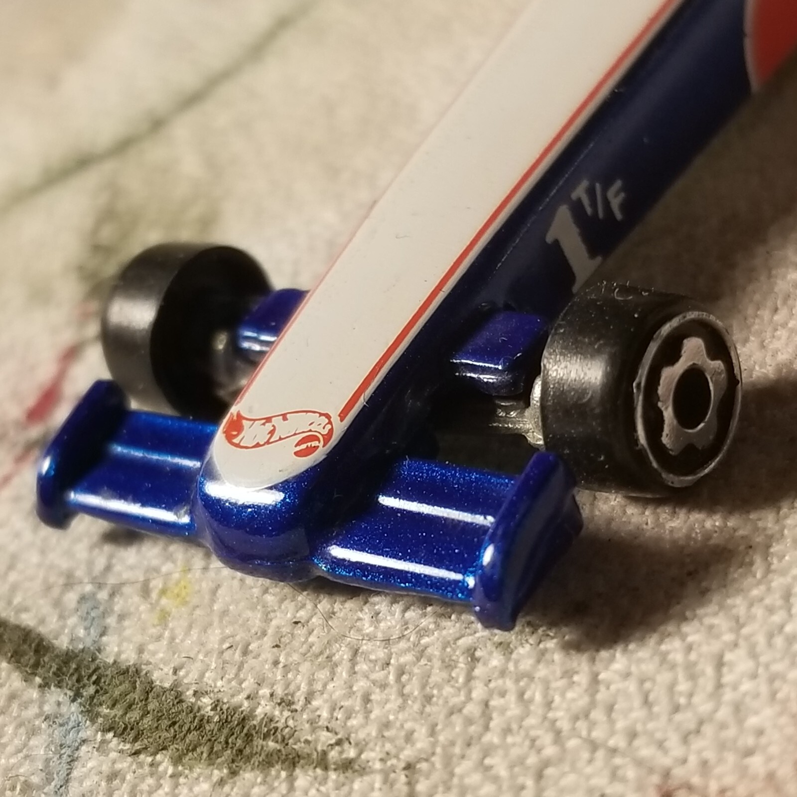 Hot Wheels Blue Race Team Dragster 1T/F w/5 Spoke Wheels Blue 1992 Malaysia