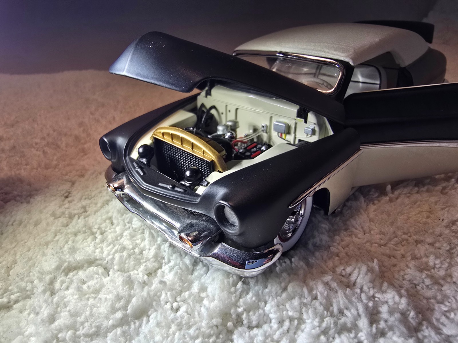 Danbury Mint RARE 1951 Mercury Custom 2 Door Coupe Matte Black White Top 1:24