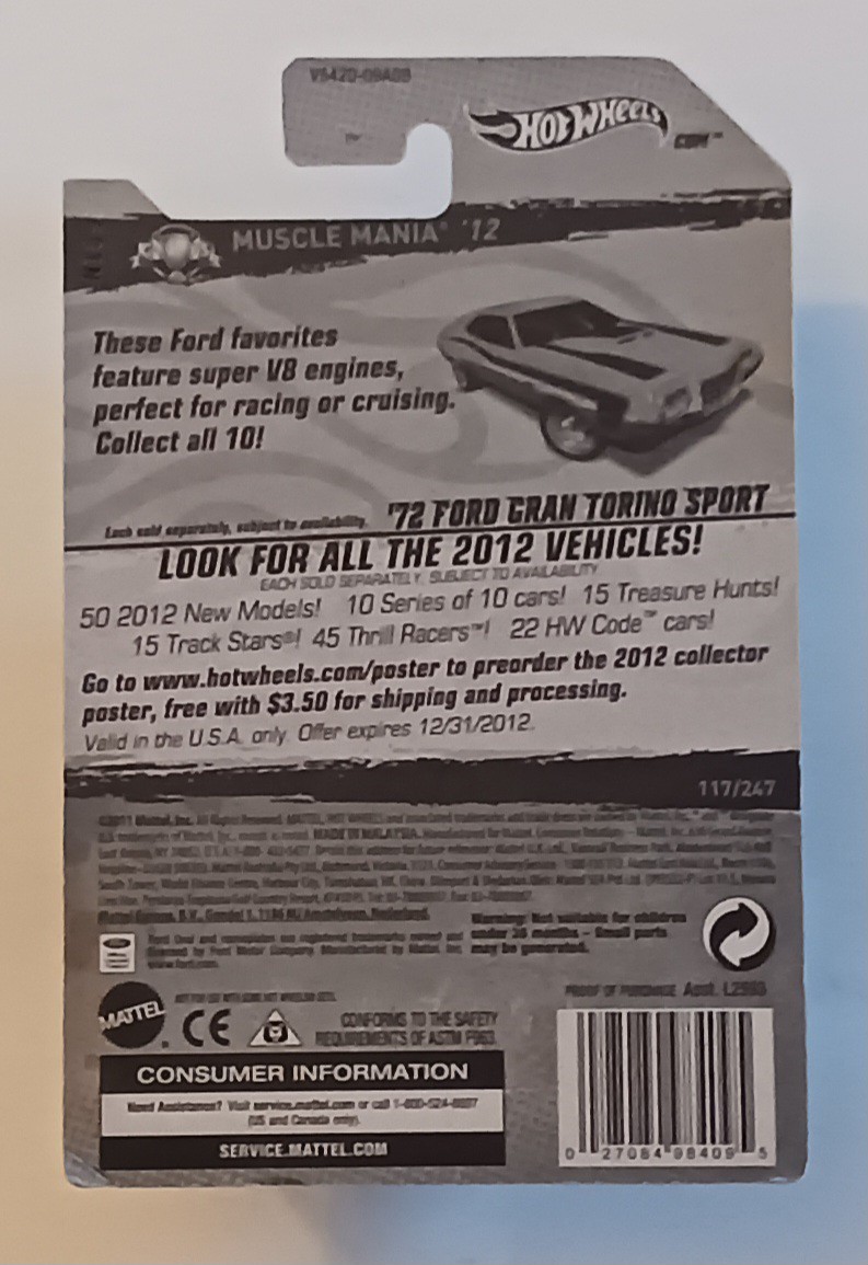 Lot of 8 2011-18 Hot Wheels Various Ford Models Gran Torino Sport – Falcon XB