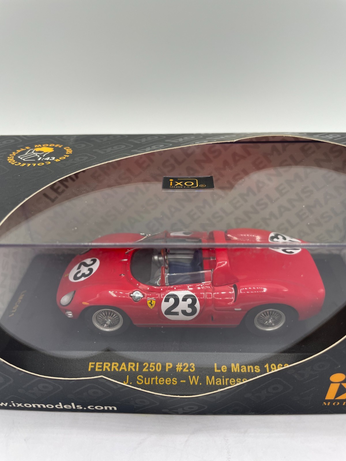 IXO Models 1:43 Scale Ferrari 250 P#23 LeMans 1963 J. Surtees – W. Mairesse Red