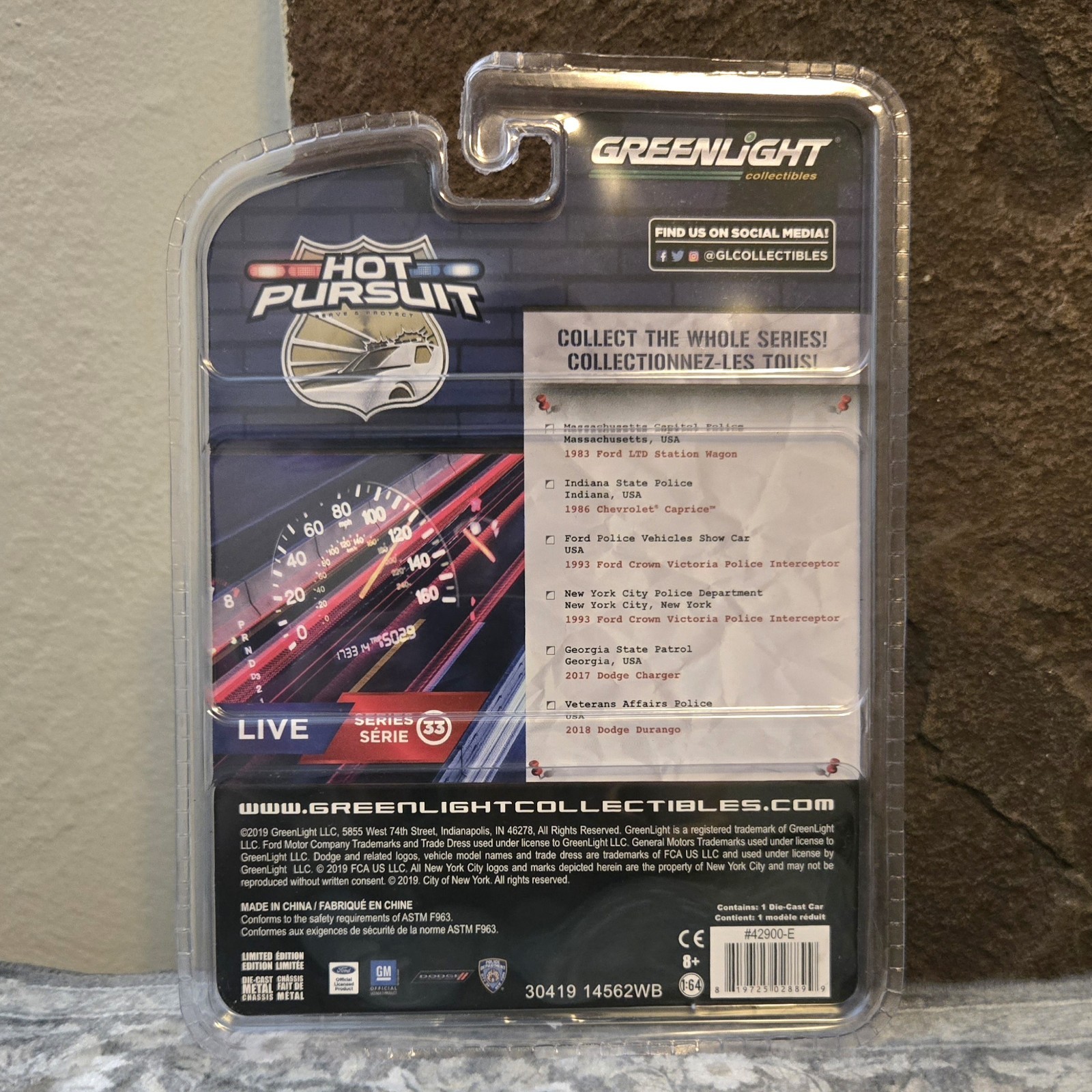 Greenlight Hot Pursuit 2017 GEORGIA STATE PATROL Dodge Charger Police Ltd NIB