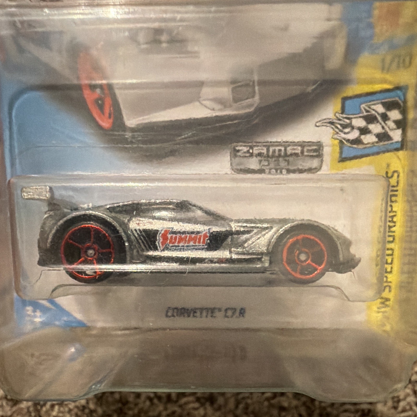 Hot Wheels Corvette C7.R HW Speed Graphics Zamac 1:64 Silver/Black/Red Diecast