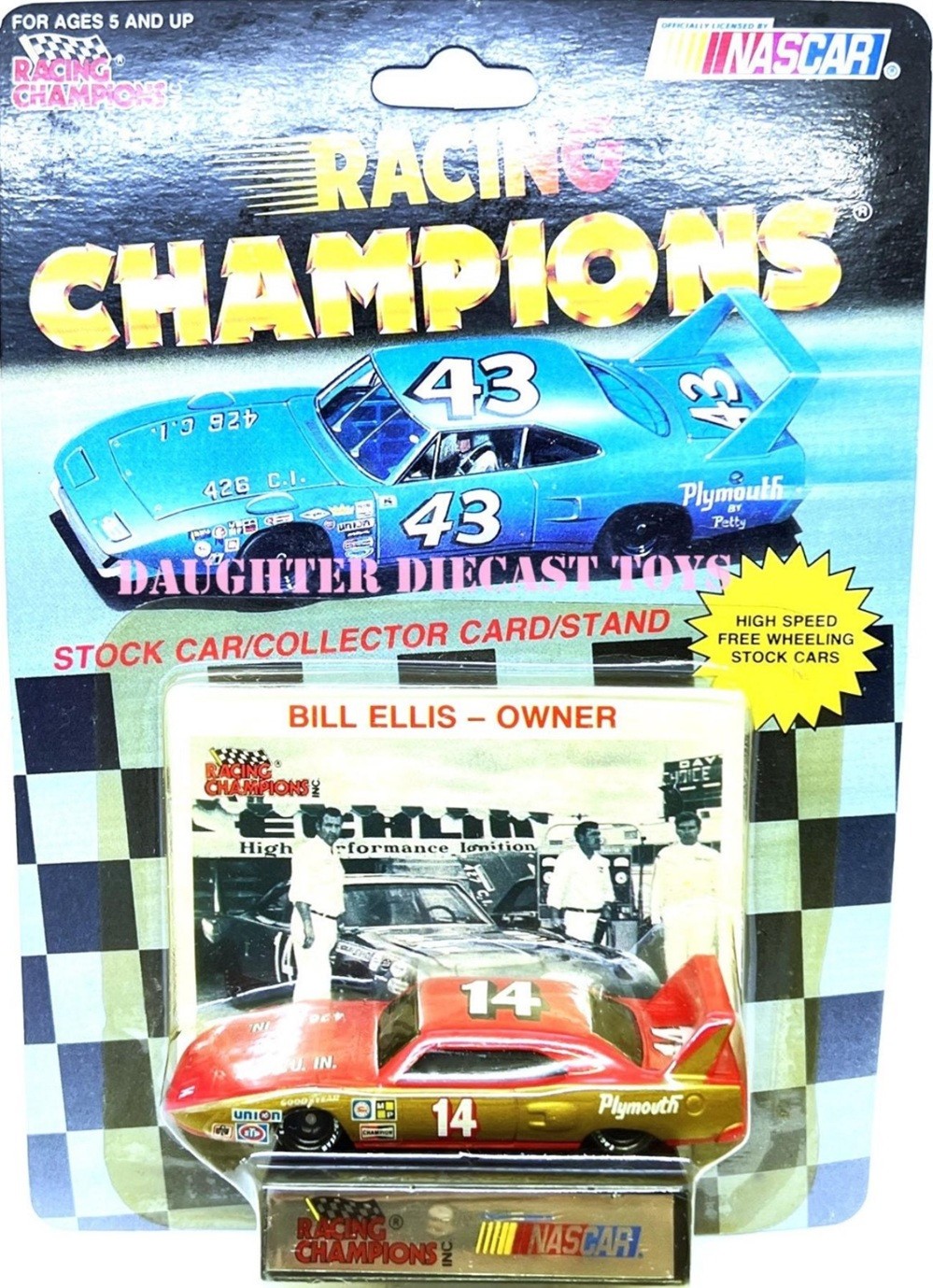 Vintage SUPERBIRD Richard Petty Race Team/BILL ELLIS #14 Diecast Metal Stock Car