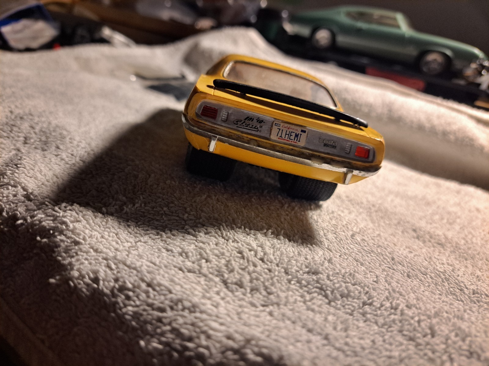 Yellow/Black Plymouth Barracuda ‘Cuda 426 HEMI Model Car, Used