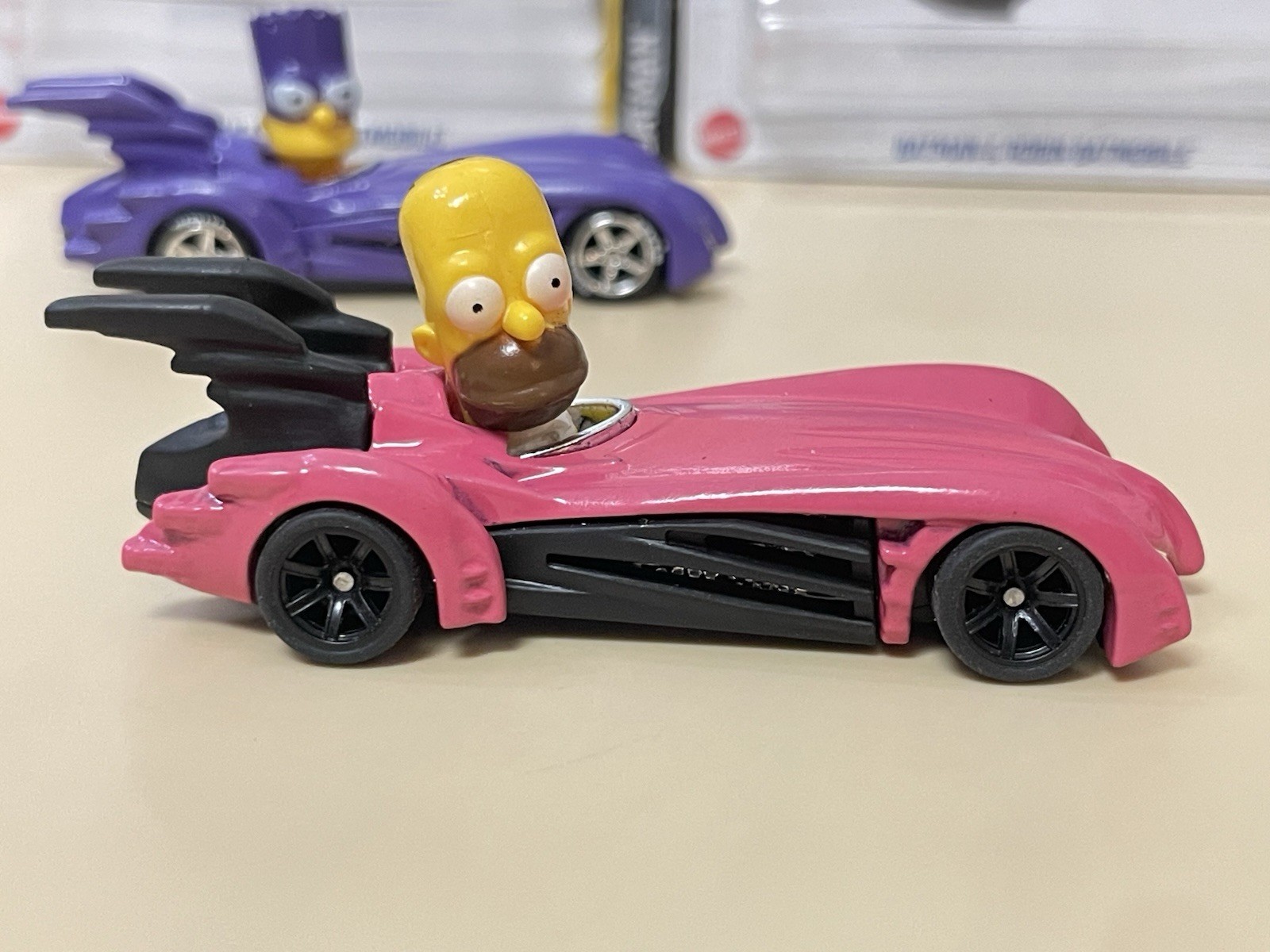 Hot Wheels The Simpsons Family Batmobile CUSTOM + CUSTOM Bartmobile