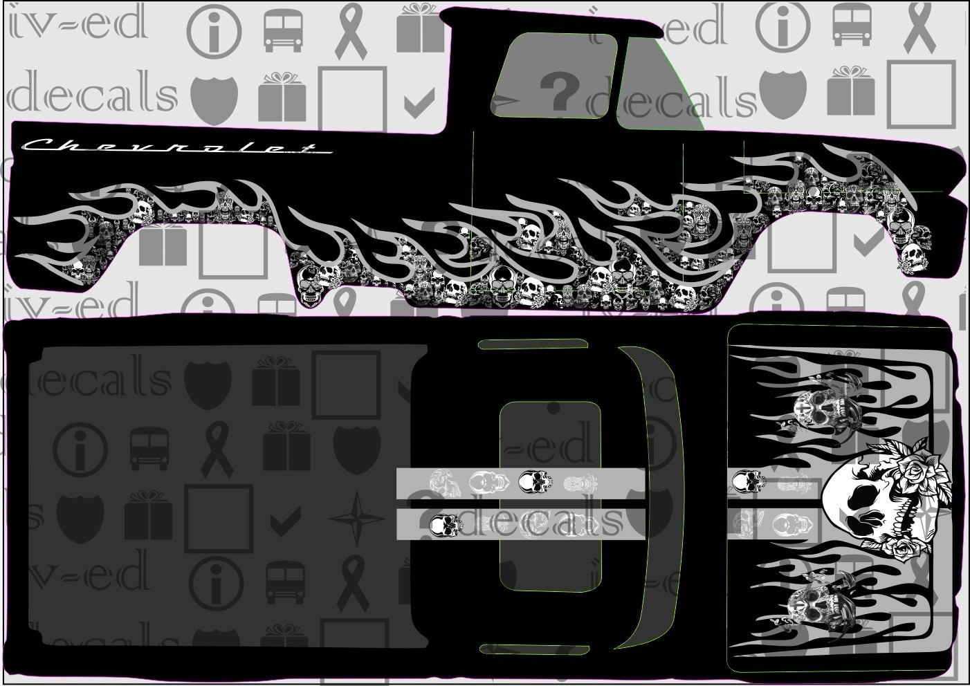 62 chevy #254 1/64 WHITE TONER Waterslide Decal for Hot