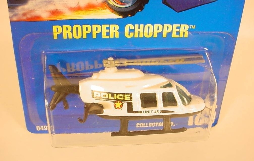 HOT WHEELS BLUE CARD COLLECTOR # 185 POLICE PROPPER CHOPPER