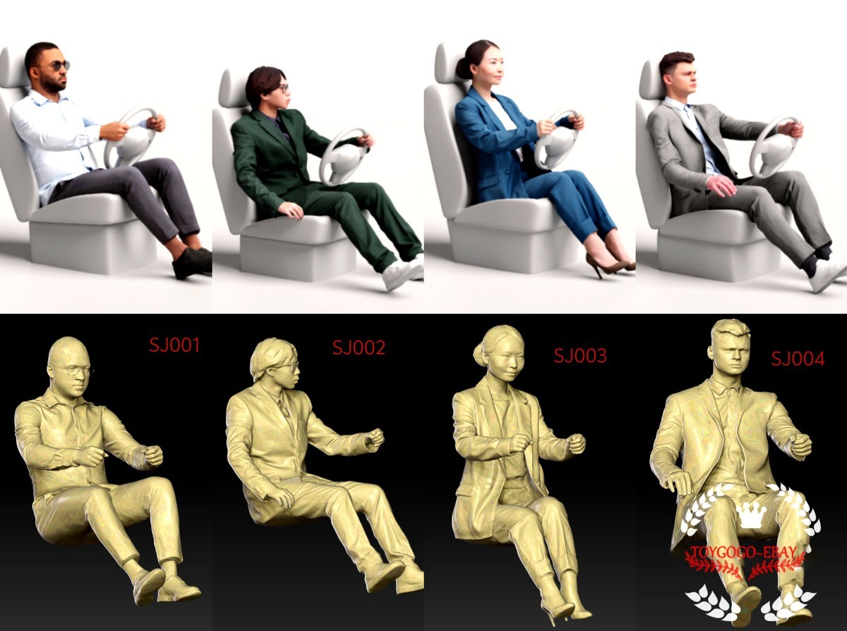 Miniatures 1/87 1/64 1/43 Driving driver Men Girl Scene Figures Doll For Car Toy