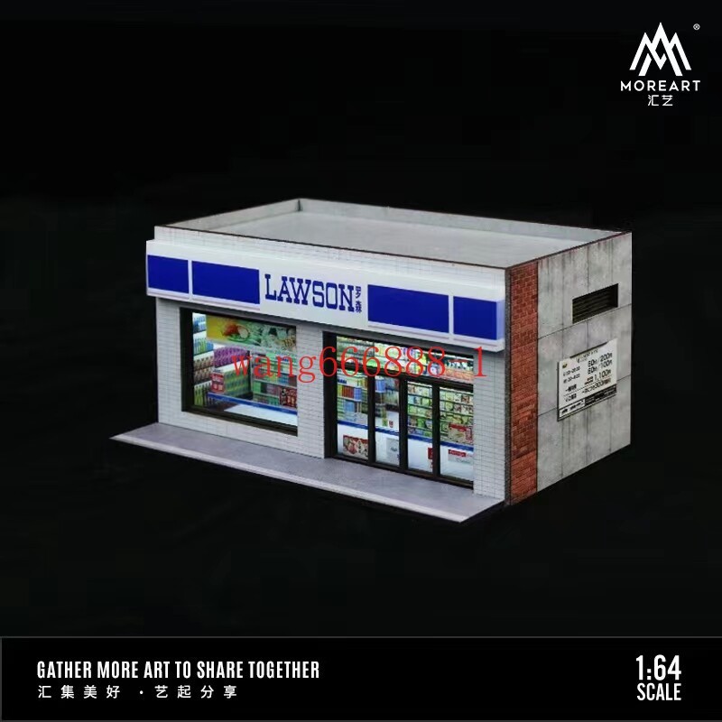 1:64 Diorama LED Lighting Scene building Model Car Display Station Assembled