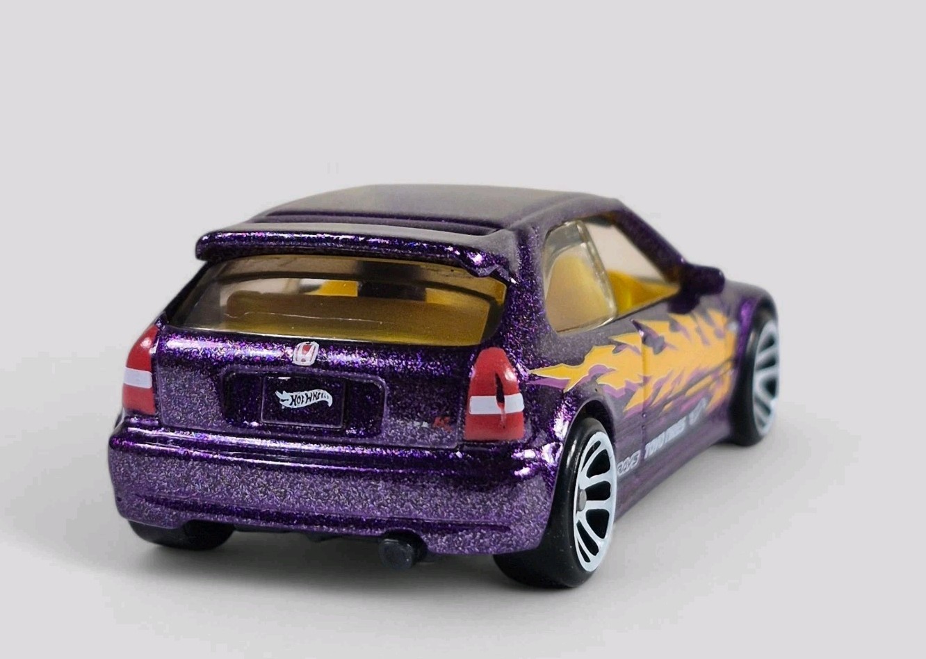 1999 HONDA CIVIC TYPE R Diorama Collectible DieCast Model Car 1:64 Purple LOOSE