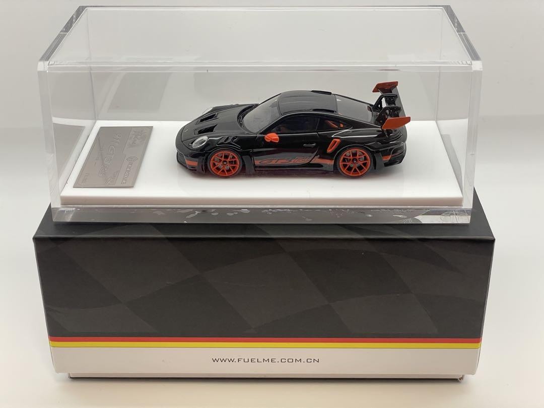 fuelme 1/64 Porsche 911 (992) GT3RS Weissach Black Orange Diecast Model