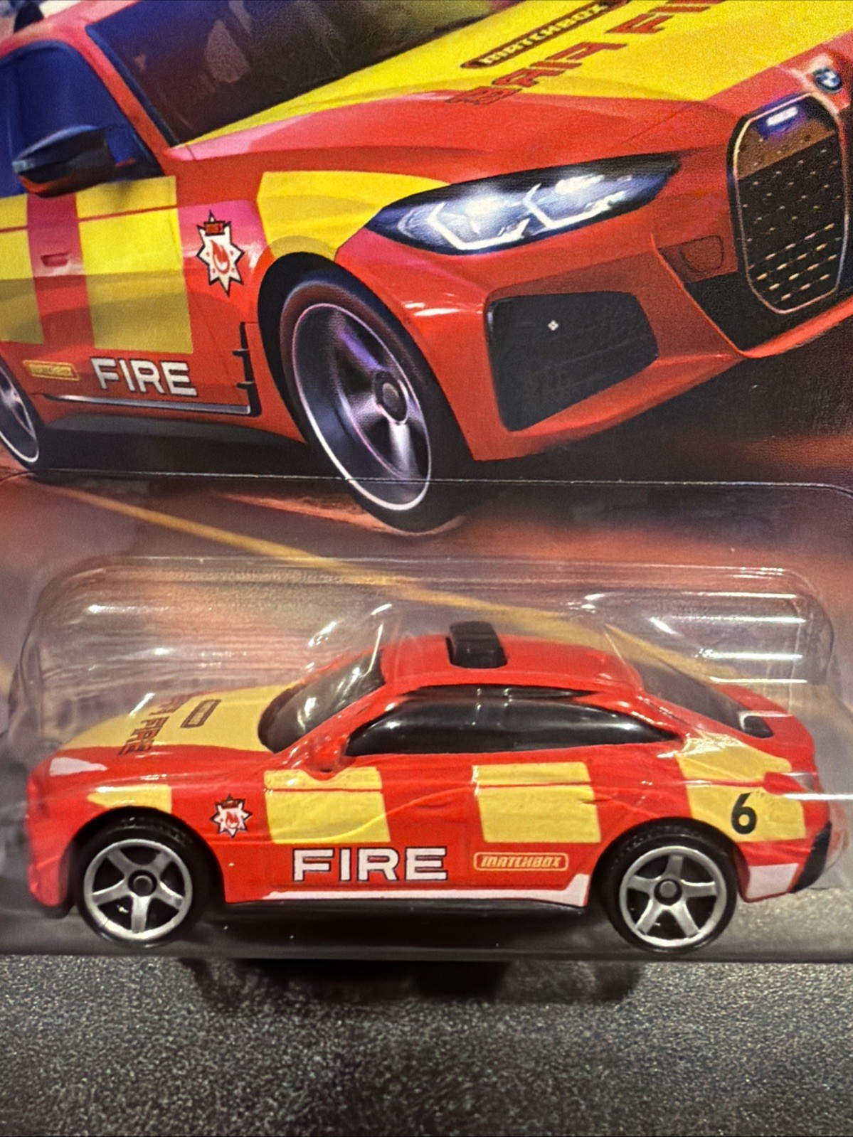 2026 New Matchbox 2019 BMW i4 Police Fire MOC MBX Rescue Red