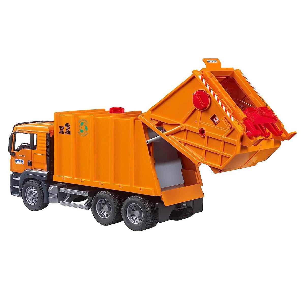 Bruder 1/16 MAN TGS Orange Garbage Truck 03760