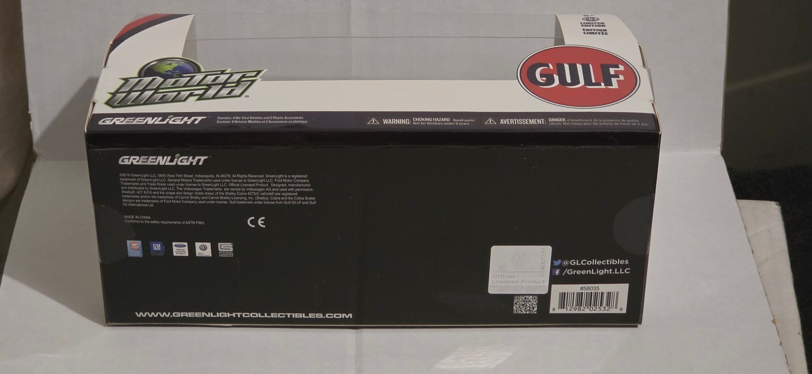 Greenlight Motor World Gulf Raw Chase Chevy Bel Air F-100 Shelby Cobra VW Panel