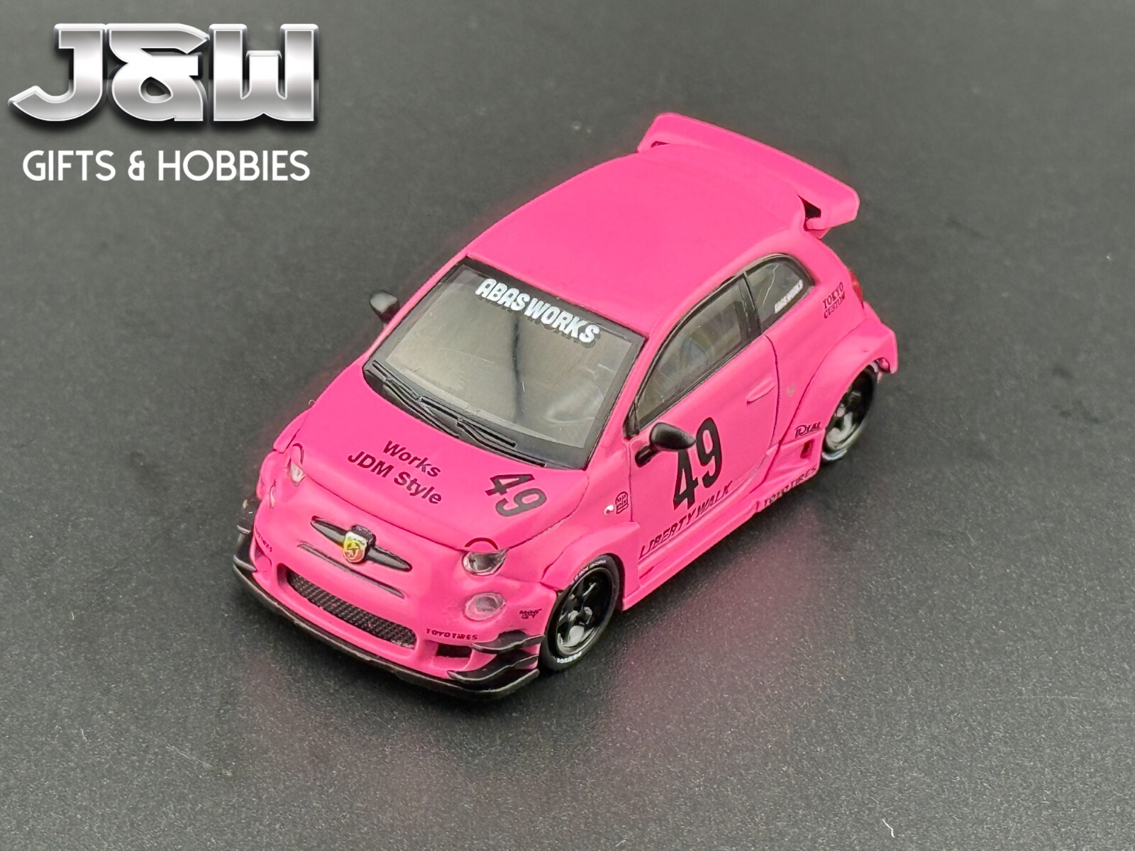 Mini GT ABARTH 595 LB-WORKS x Abas Works Pink #851 1/64