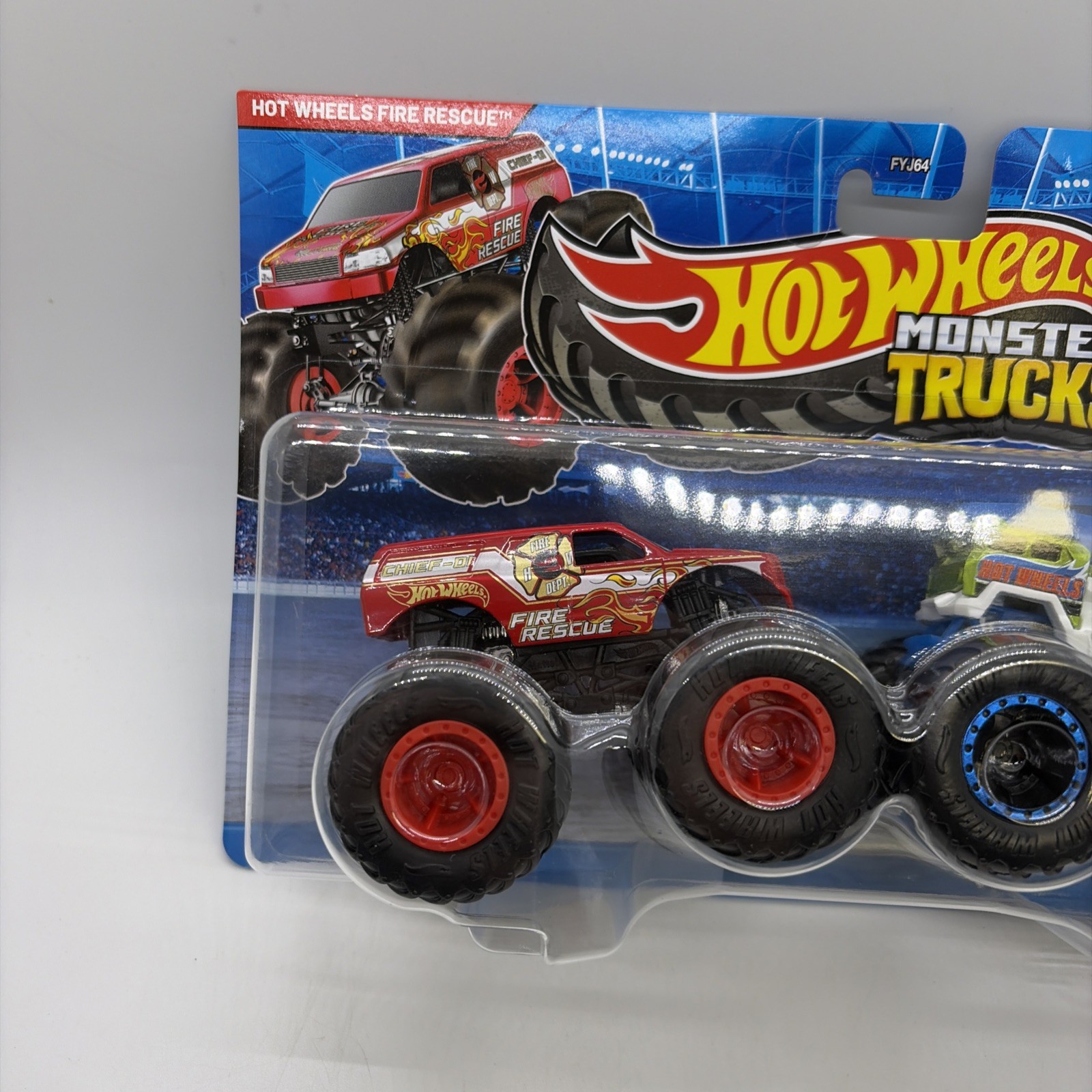 Hot Wheels 1:64 Demo Doubles Monster Trucks Fire Rescue And HW 5 Alarm