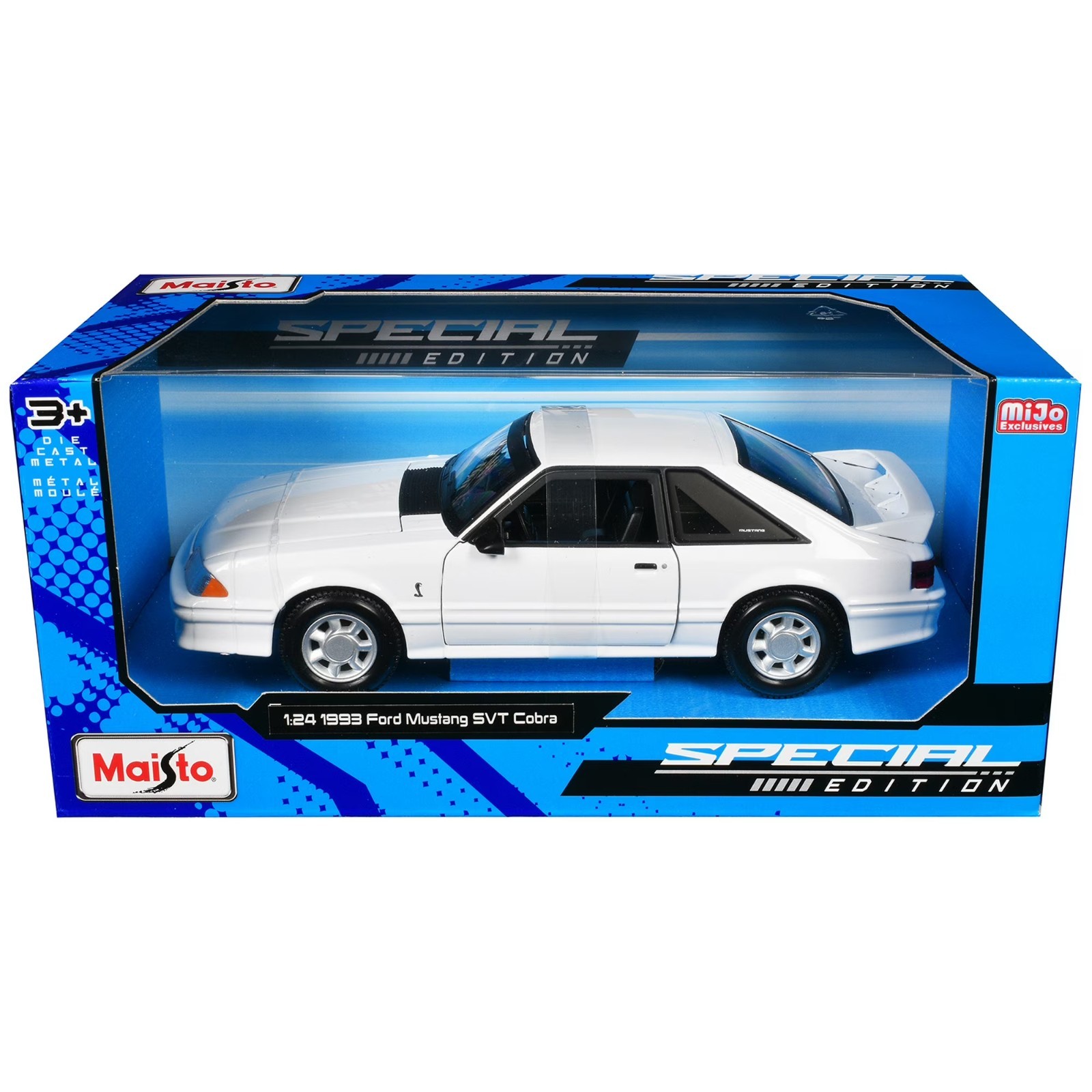 1993 FORD MUSTANG SVT COBRA WHITE 1/24 DIECAST MODEL CAR BY MAISTO 32906