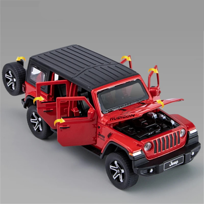 1:32 Jeeps Wrangler Rubicon Alloy Car Model Diecasts Metal Off-road Vehicles Car