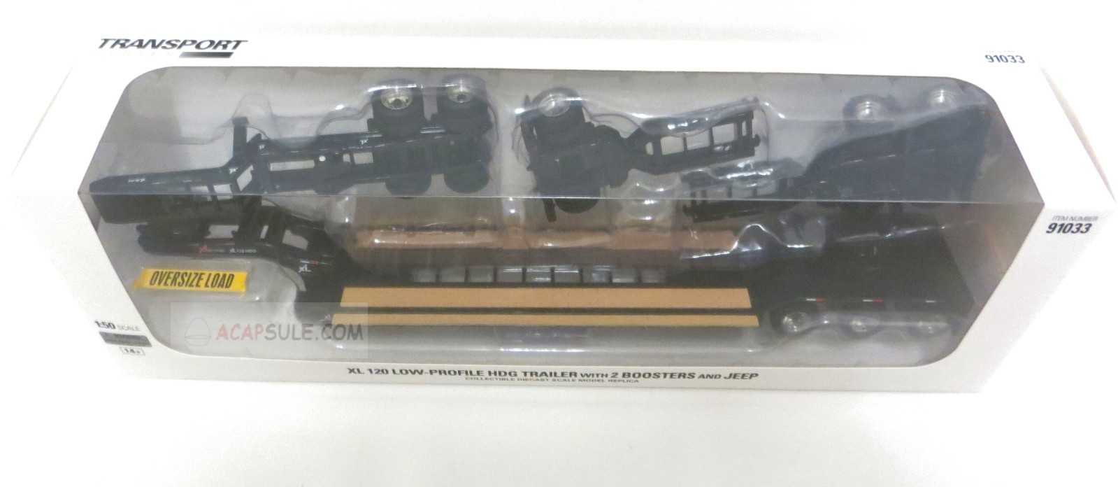 Diecast Masters 1/50 XL 120 Low-Pro HDG Outrigger Style Trailer w Jeep +2 Booste