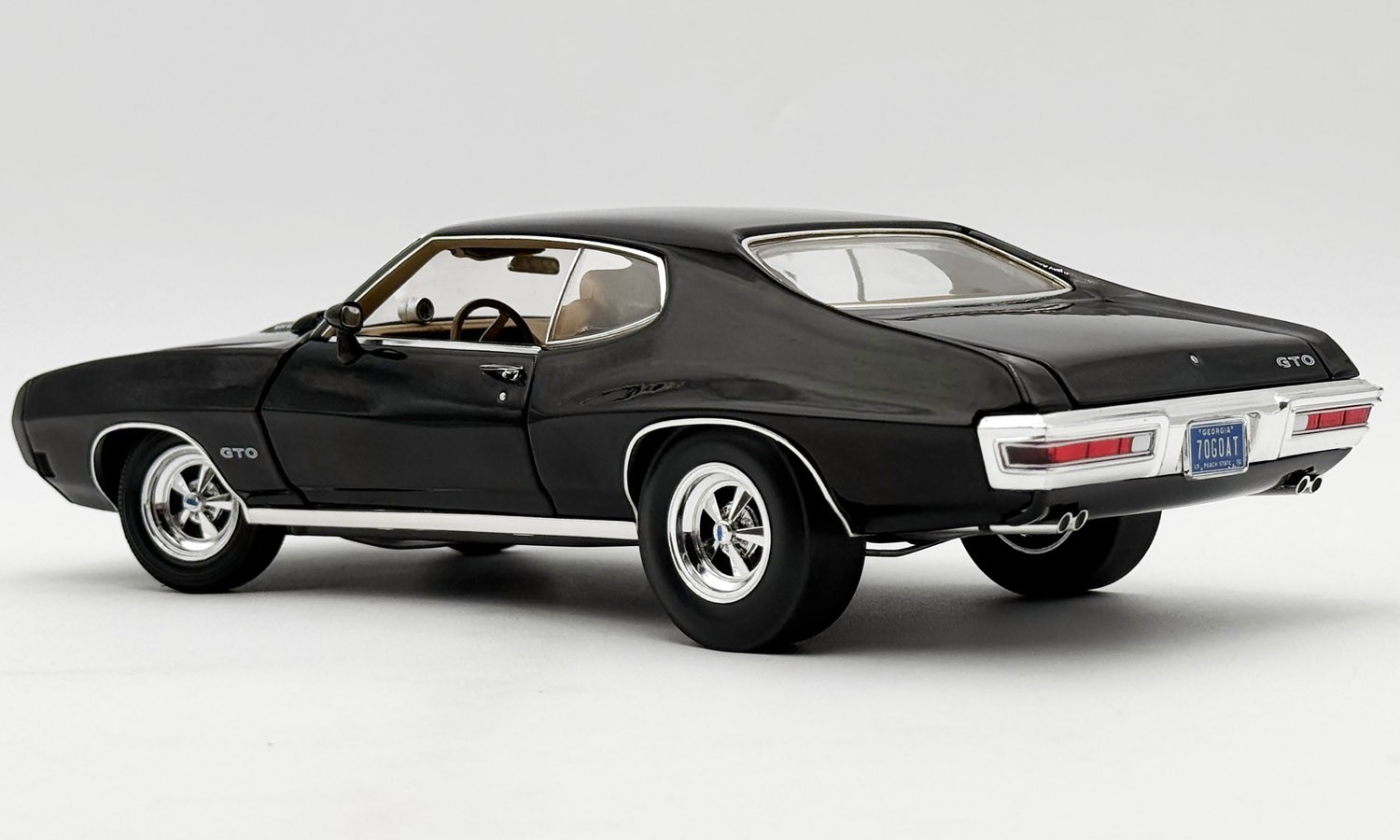 1970 PONTIAC GTO RAM AIR IV 1:18 MAIN STREET CAR BLACK CRAGAR ACME A1801229 GMP