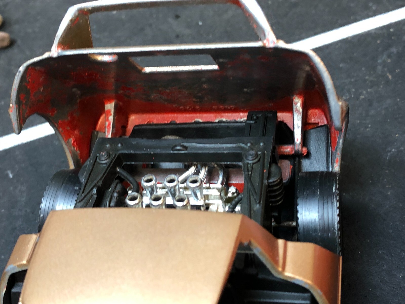 2 – Imperfect MARTOYS ITALY 1:24 Diecast RED/COPPER LANCIA STRATOS #0108 No Box