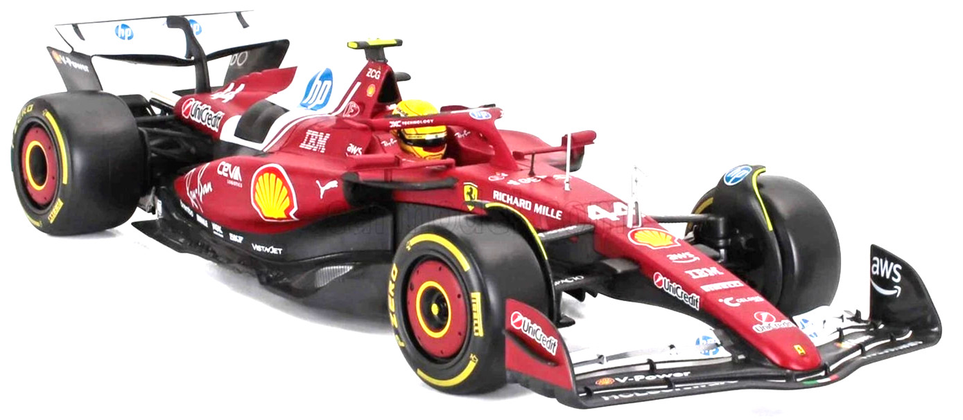 Ferrari SF-25 #44 Lewis Hamilton Formula 1 Race Car 2025 1/18 Diecast Burago