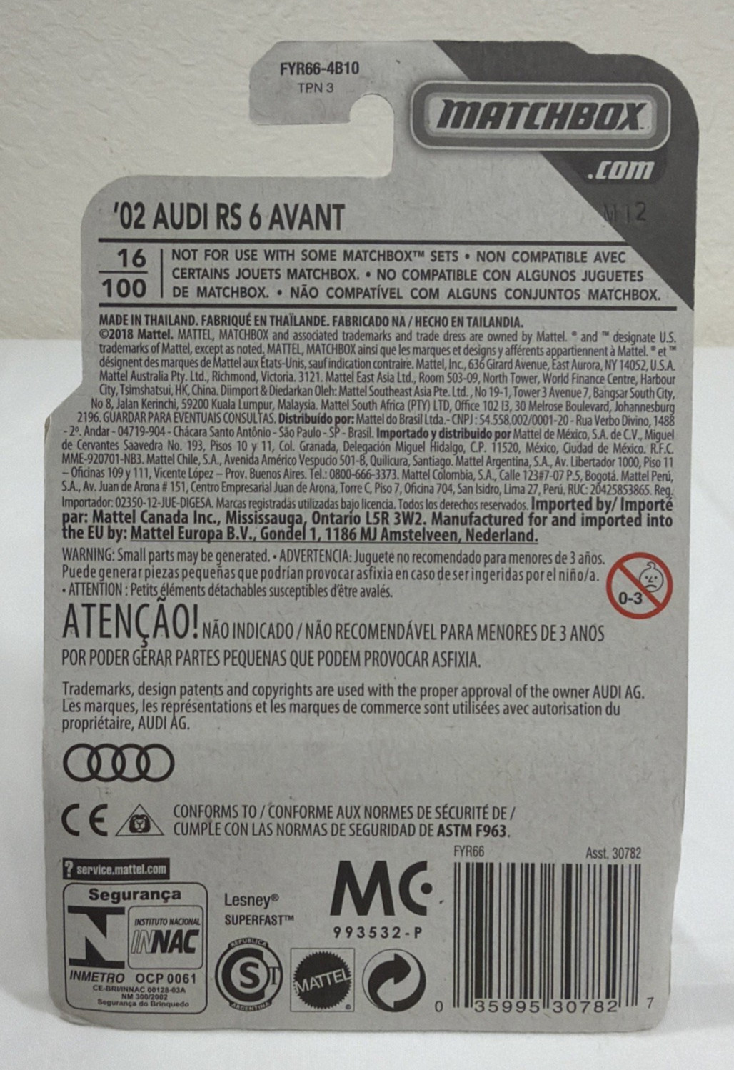 Matchbox Blue ’02 Audi RS 6 Avant 1:64 Wagon MBX Road Trip 2019